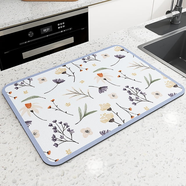 Dvkptbk Coasters Draining Mat Kitchen Drying Pad Bar Table Cup Pad Washable Heat Insulation Pad Washbasin Absorbent Pad Bathroom Faucet Pad Anti-Splash Pad Wash 30X40cm Kitchen Gadgets