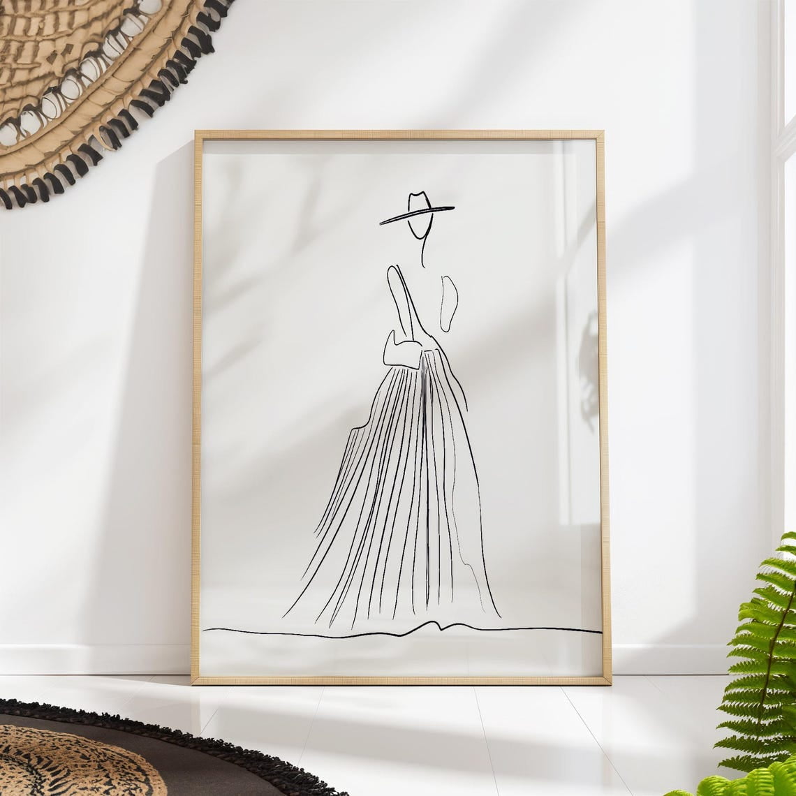 Minimalist Fashion Sketch Wall Art Modern Chic Home Decor Unframed Paper Print