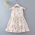 thumbnail image 4 of OVAFBAU Girls Dresses Summer Outfits Floral Print Sleeveless Sundress A Line Beach Cotton Sundress, 4 of 5