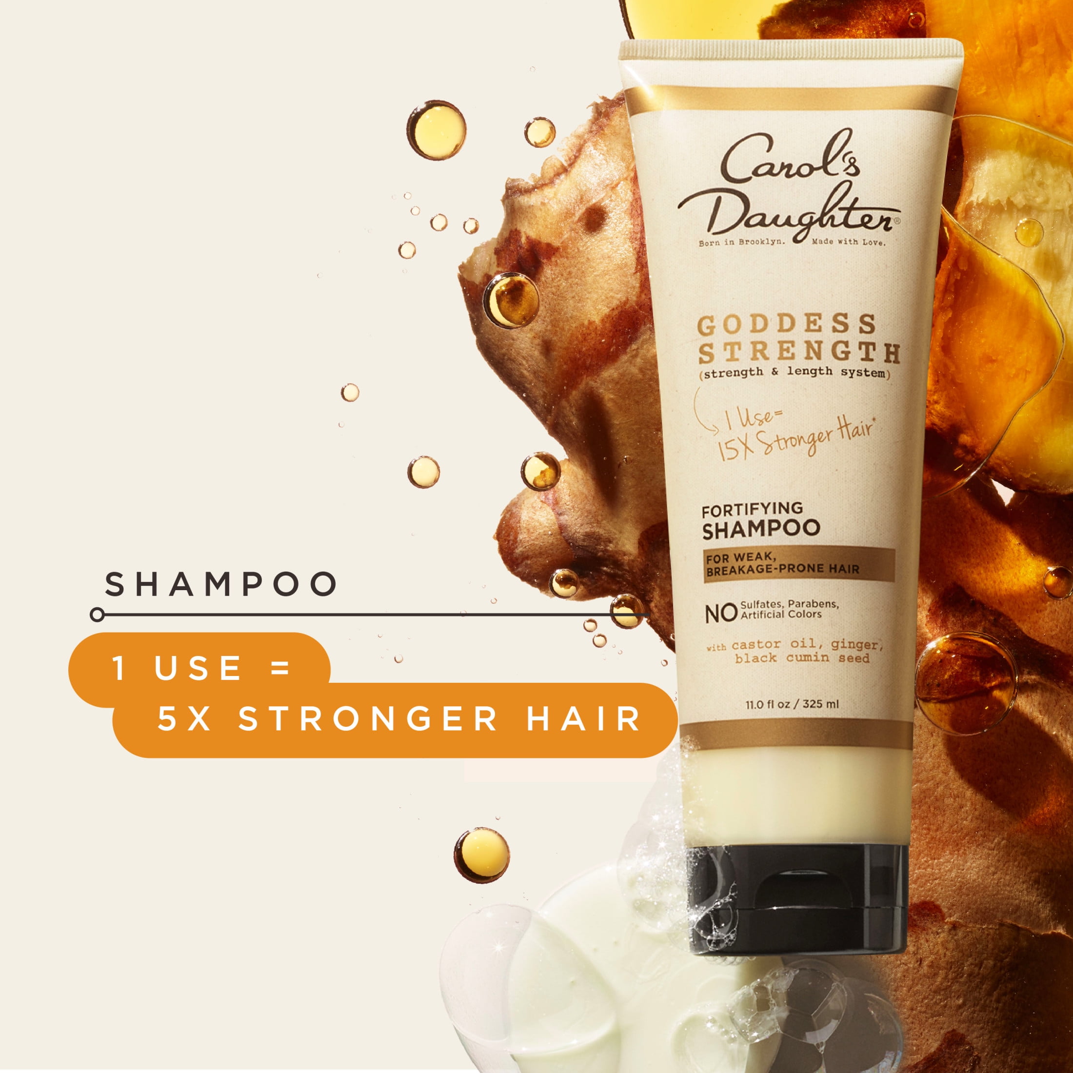 (2 pack) Carol's Daughter Goddess Strength Adult Sulfate Free Moisturizing Shampoo with Castor Oil, 11 fl oz