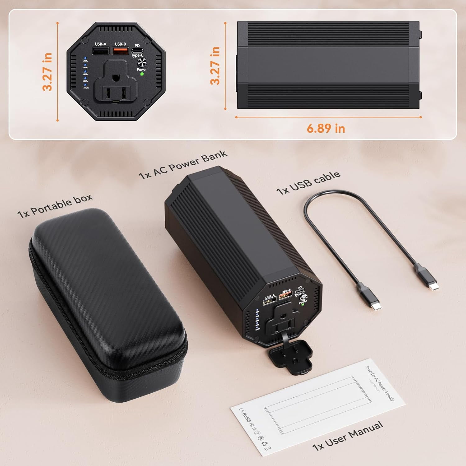 “PADJYYUSZ” P8 100W Portable Power Bank with AC Outlet - 27000mAh/98Wh, 65W PD Fast Charging, Laptop Power Bank for MacBook, HP, Notebooks, Camping, Travel & Emergency Use