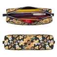 thumbnail image 2 of Cauagu Mushrooms Honeycomb Print Leather Pencil Pen Case - Stationery Bag Portable Stationery Bag Big Capacity Pencil Pouch Cosmetic Organizer Bag for Men & Women, 2 of 7