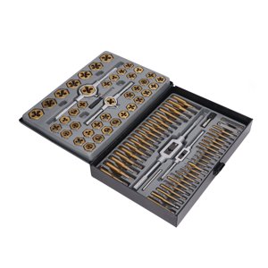 Ensemble d'outils de filetage, robinets Dies Hand Tools Kit large Application Tapered Épaisseur 86PCS pour la réparation de véhicules
