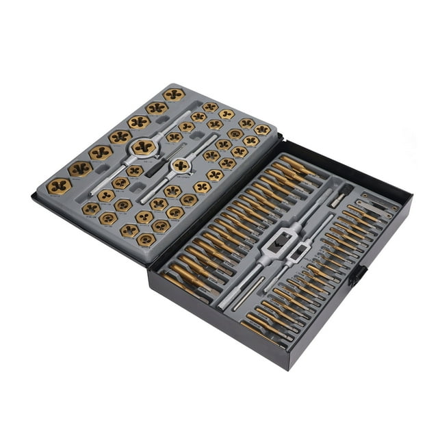 Ensemble d'Outils de Filetage, Alliage de Carbure Plaqué Titane 86 Pcs Moules à Main pour Entretien de Machine