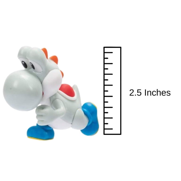 yoshi Super Mario Bros., Mini Figure, White Yoshi 2.5-inch, Articulated