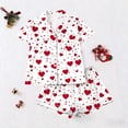 thumbnail image 3 of Blusa de Manga Corta Impresión Casual de Botón de Giro con Pantalones Cortos Conjunto para el Verano, Mujer Outfit de Poliéster de Moda Diaria Al Aire Libre, 3 of 6