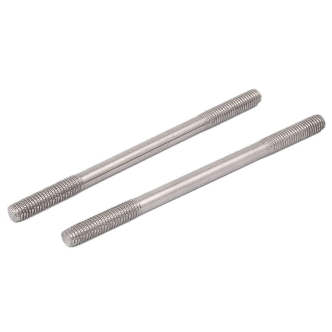 Unique Bargains M8 x 130mm Tight Adjustable Push Double End Thread Stud Teeth Rod 10pcs