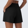 thumbnail image 6 of Omexry Jean Shorts Womens High Waisted Women's Solid High Waisted Pleated Shorts - Wide Leg Casual Shorts with Pockets Black S, 6 of 7