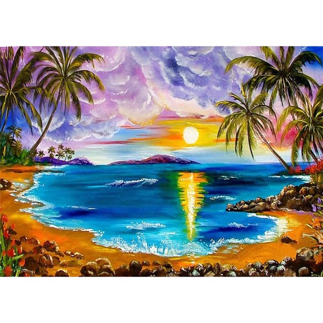 Taladro Pintura Diamante (DE0292) 5D DIY Full Sun Lake Kit de bordado de punto de cruz 45x60cm FLhrweasw Nuevo