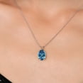 thumbnail image 3 of Gem Stone King 14K White Gold Millennium Blue Mystic Topaz Pendant Necklace for Women | 3.00 Cttw | Gemstone November Birthstone | Oval 10X8MM | With 18 inch Chain, 3 of 6