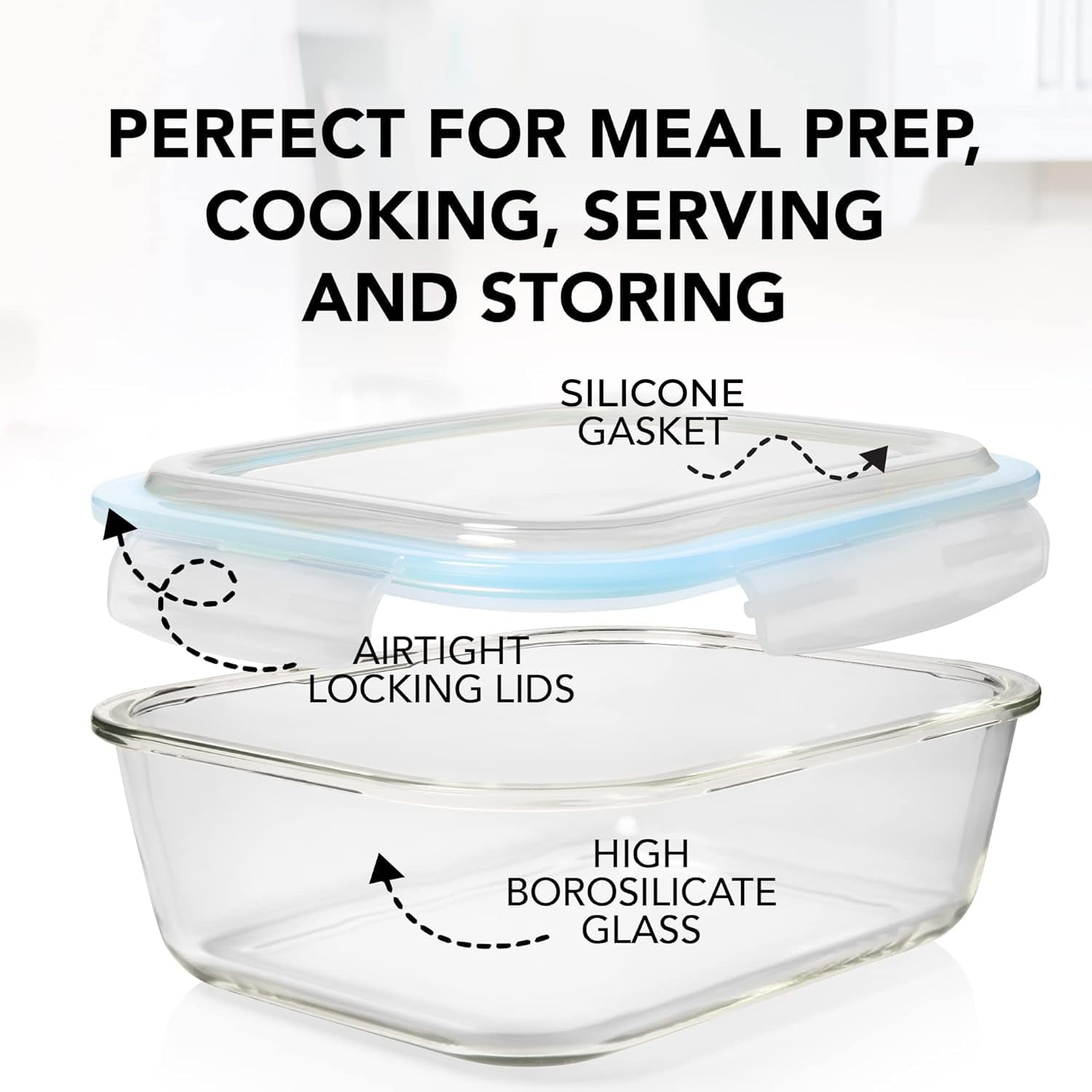 Razab Glass Food Storage Containers with Lids - Thumbnail 4