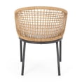 thumbnail image 6 of Noble House Arias Outdoor Faux Wicker/Cast Iron Club Chair in Brown (Set of 2), 6 of 9