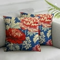 thumbnail image 2 of Nawypu  Red and Blue Chinoiserie Floral Peony Sofa Pillow Cover Watercolor Navy Blue Red Flower Euro Sham Pillow Chinoiserie Chic Pillows Home Decorative Throw Pillow for Chair 2pcs, 2 of 6