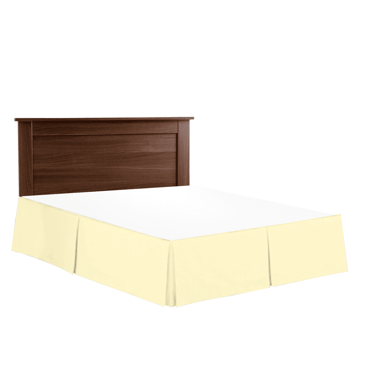14" Tailored Pleated Bed Skirt Dust Ruffle, Twin, Vanilla Yellow, by Clara Clark