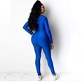 thumbnail image 2 of Trajes de 2 piezas para mujer Sudadera con capucha de manga larga a rayas de talla grande y pantalones ajustados Chándal Bodycon Zhivalor WMZL-2150-42, 2 of 3