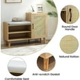 thumbnail image 2 of 2-in-1 Shoe Storage Bench & Shoe Cabinets Natural Rattan with Padded Seat and Adjustable Shelf, Home Entrance Shoe Rack for Hallway Bedroom Living Room Dorm and Small Apartment, 2 of 7