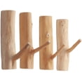 thumbnail image 4 of Ganchos de pared con ramas de árbol de madera, ganchos para abrigos de madera montados en la pared, ganchos adhesivos decorativos rústicos, llavero, toallero, paquete de 4 (ancho 2,5 cm-3 cm), 4 of 5