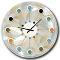 thumbnail image 1 of Designart 'luxe Géométrique Automne Feuilles Modèle Milieu du Siècle Moderne Horloge Murale, 1 of 3