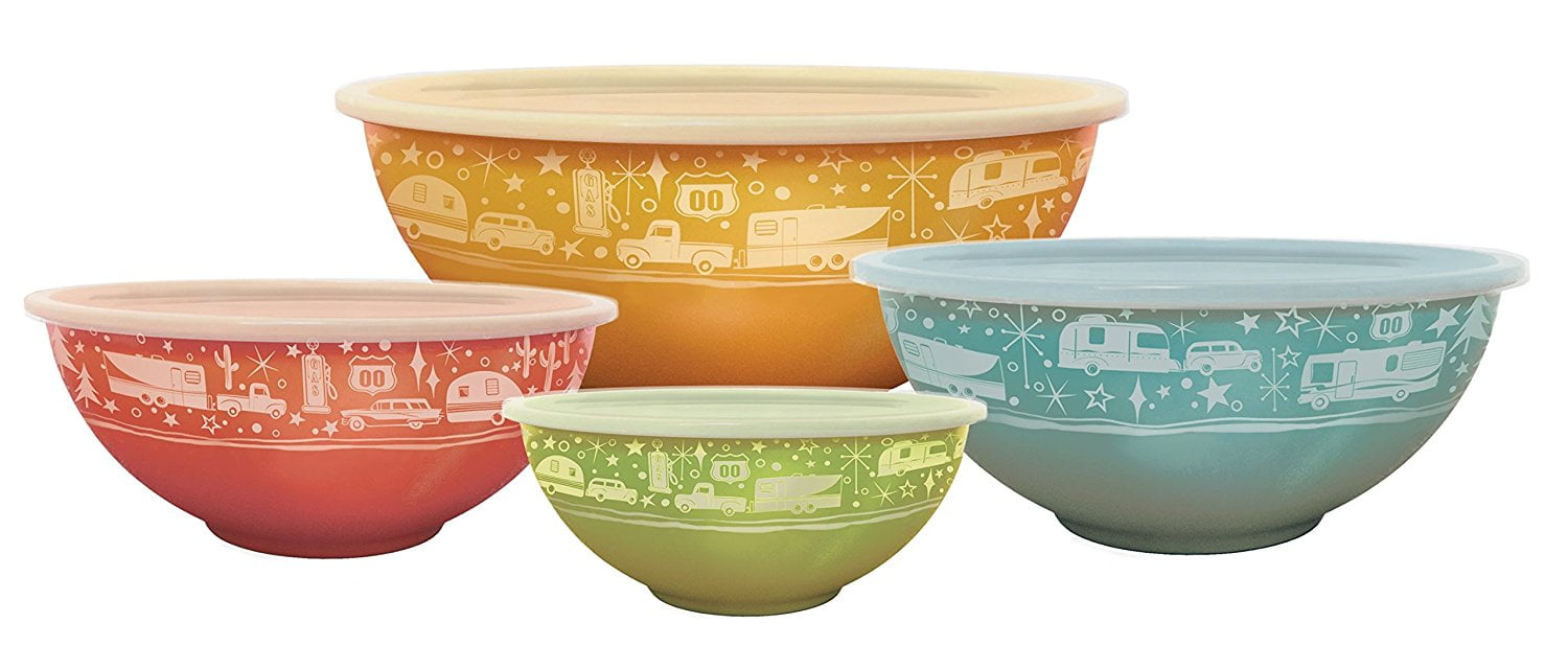 CC006 Multicolor Nesting Bowl with Lids, Set of 4, Set of 4 Nesting