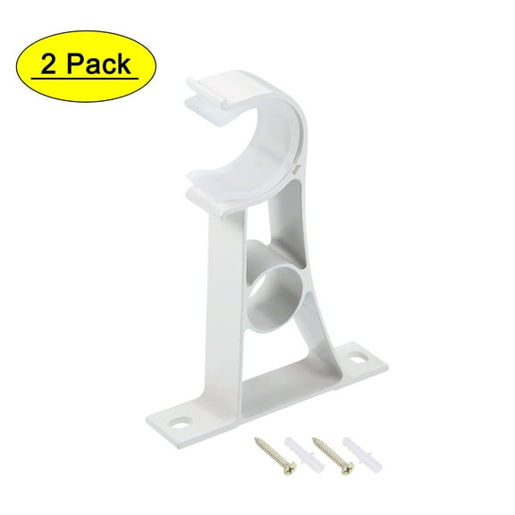 Uxcell 110x78x18mm Curtain Rod Bracket Aluminum Alloy Spray White 2 Pack