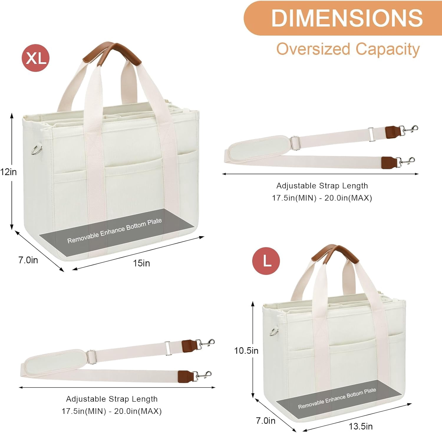 CNV Canvas Tote Bag for Women with Zipper and Compartments Crossbody Large Bible Messenger Purse Bag With Pockets
