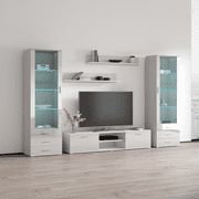 Soho 4 Modern Wall Unit with 16 colors LED lights, White