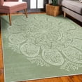 thumbnail image 3 of Oriental Decorative Rug, Abstract Round Mandala Designed with Flower Leaves and Stems Elements, Quality Carpet for Bedroom Dorm and Living Room, 6 Sizes, Laurel Green, by Ambesonne, 3 of 4