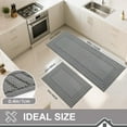 thumbnail image 2 of Kitchen-Rugs-Washable-Kitchen-Mats-for-Floor Non-Slip Kitchen Mat Set of 2 Absorbent Kitchen Runner with TPR Non Skid Backing,Grey,24x35inch/24x60inch, 2 of 14