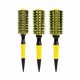 thumbnail image 1 of wonima11 3 in 1 Ceramic & Ionic Bristle Round Barrel Hair Brush Set for Women & Men - Professional Styling, Blow Drying, Curling with Boar Bristle Brush & Scalp Comb (Yellow), 1 of 1