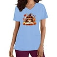 thumbnail image 1 of Womens Work Tops, Stylish Short-Sleeved V-Neck with Dual Pockets for Professional Attire, 1 of 7