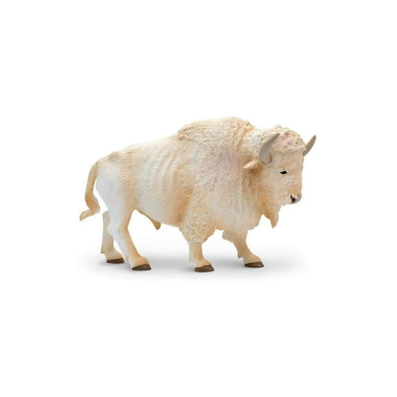Safari Ltd. White Buffalo Figurine - Lifelike 6" Model Figure - Educational Toy for Boys, Girls, and Kids Ages 3 