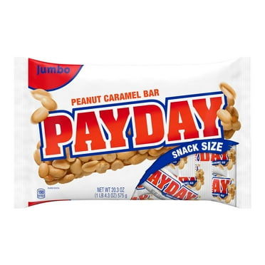 Payday Peanut Caramel Snack Size Candy, Jumbo Bag 20.3 oz