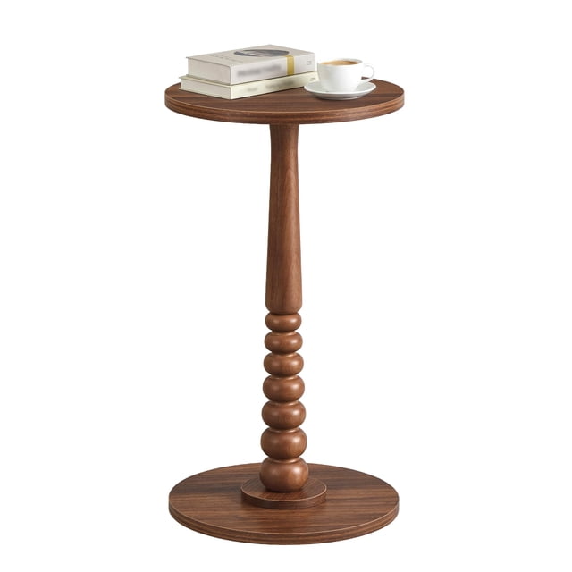 Mesa auxiliar VASAGLE MARIEL redonda de madera maciza 30 x 55 cm