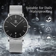 thumbnail image 4 of A ALPS Mens Watches Fashion Quartz Men's Watches Ultra Thin Minimalist Wristwatches with Stainless Steel Strap Gift for Man Father's Day Gifts, 4 of 7