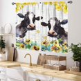 thumbnail image 5 of Farmhouse Cow Curtains, Rustic Farm Animal Sunflower Printed Rural Country Style Cafe Window Drapesry Treatments for Living Room Bedroom Kitchen, 42"x63" Inch, 5 of 5