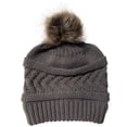 thumbnail image 2 of Only Moment Womens Winter Knit Slouchy Beanie Hat Dark Gray Polyester Cuffed Thick Knitted Unisex Winter Hat Beanies Skull Cap One Size, 2 of 5