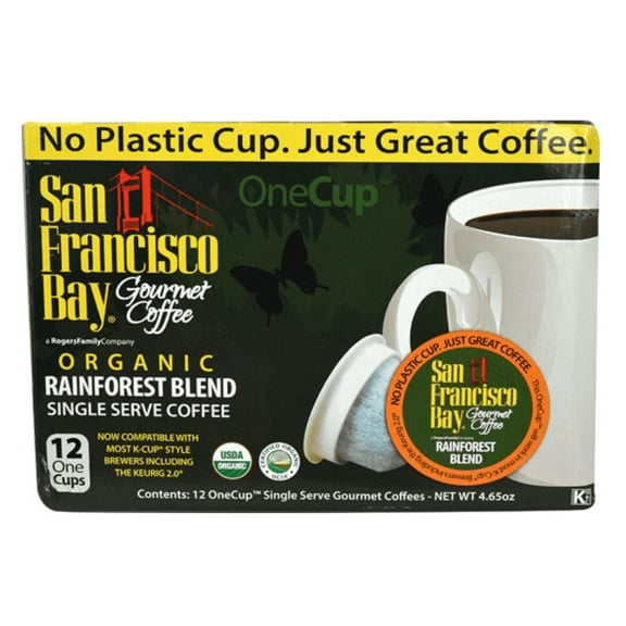 San Francisco Bay Organic Gourmet Single Serve Coffee Rainforest Blend - 12 K-Cups Pack of 4