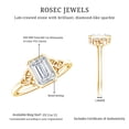 thumbnail image 5 of Rosec Jewels Certified Moissanite Emerald Cut Engagement Ring 2 Carat - Celtic Knot Ring (6X8 mm, D-VS1 Quality), 18K Yellow Gold, US 11.50, 5 of 8