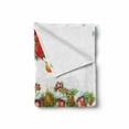 thumbnail image 2 of Christmas Soft Flannel Fleece Throw Blanket, Traditional Garland Designs with Flowers Socks and Bells Mistletoe Candy, Cozy Plush for Indoor and Outdoor Use, 50" x 60", Orange Red Green, by Ambesonne, 2 of 6
