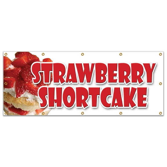 48"x120" STRAWBERRY SHORTCAKE BANNER SIGN bakery cake cookies pastry bread