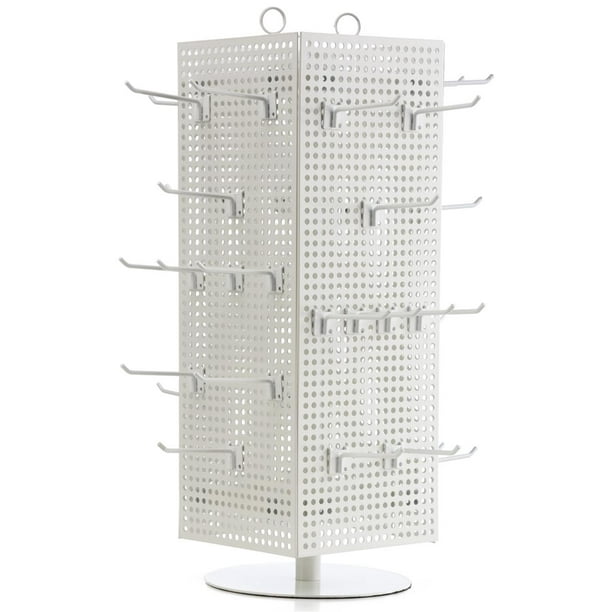 Pegboard Fixture Rack Counter, Countertop Pegboard Spinner Rack Display With Hooks