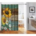thumbnail image 4 of Farmhouse Shower Curtain, Inspirational Quotes Butterfly Yellow Sunflower Red White Daisy Dandelion Floral Rustic Bathroom Decor, Waterproof Fabric Shower Curtain Set, 72 X 72 Inch, Floral, 4 of 5