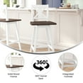 thumbnail image 5 of Emma + Oliver Wooden Modern Farmhouse Swivel Bar Stool, Antique White & Gray Wash (Set of 1), 5 of 11
