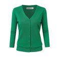 thumbnail image 2 of Women's Cardigan Sweaters Fall Cropped Open Front Button V Neck Lightweight Cardigans Knit, 2 of 4
