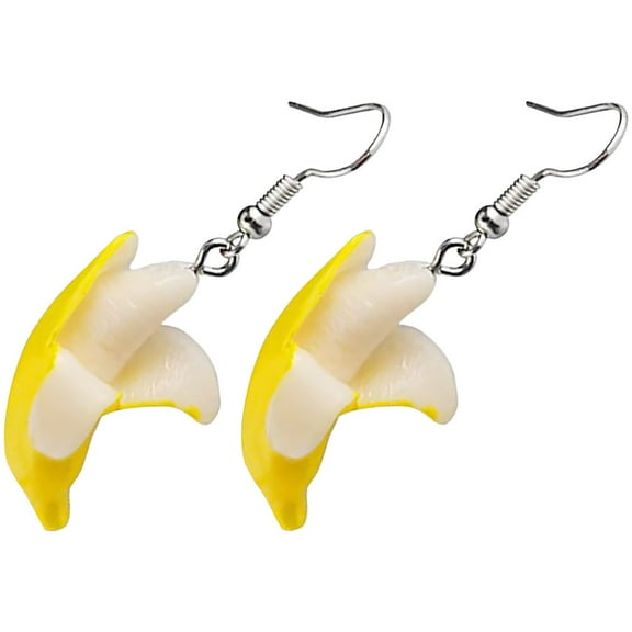 Banana Fruit Earrings Funny Dangling Scented Body Glitter Roll on Novelty Resin Miss