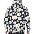 thumbnail image 7 of Goofa Daisy Floral for Men's Hooded Sweatshirt - Lightweight Pullover Hoodie with Kangaroo Pocket, Perfect for Everyday Wear-Small, 7 of 7