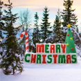 thumbnail image 4 of Toldo de impacto inflable para decoración navideña al aire libre, letrero iluminado de Feliz Navidad con árbol, 6 pies de largo, 4 of 5
