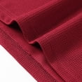 thumbnail image 5 of Men's Waffle Knit Lace up Henley T-Shirt, Short Sleeve Casual Summer Stand up Collar Top Wine, 5 of 9