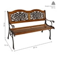 thumbnail image 4 of Sunnydaze Ivy and Crossweave Design Cast Iron and Wood 2-Person Garden Bench, 4 of 11