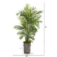 thumbnail image 2 of Nearly Natural 67in. Areca Palm Artificial Tree in Vintage Metal Planter UV Resistant (Indoor/Outdoor), 2 of 2